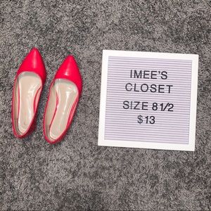 Bright Red Pointed Toe Flats